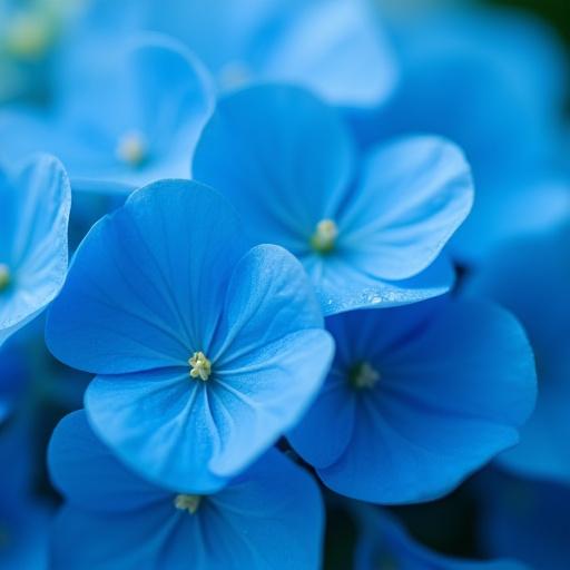 A close-up macro shot of blue hydrangea petals.
